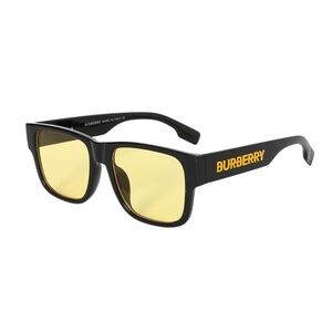 💛🕶️Burberry Square Sunglasses Black Frame Yellow Lenses